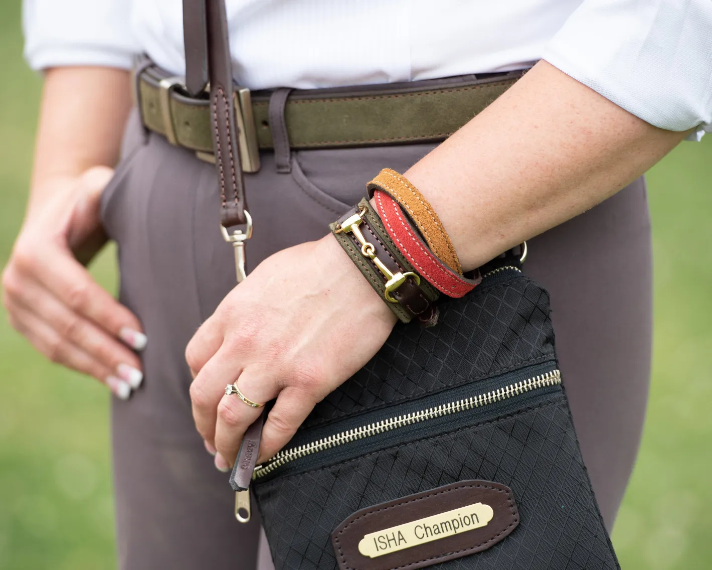PERRIS LEATHER Perri’s® Champion Collection Wristlet with Leather Accents and Nameplate