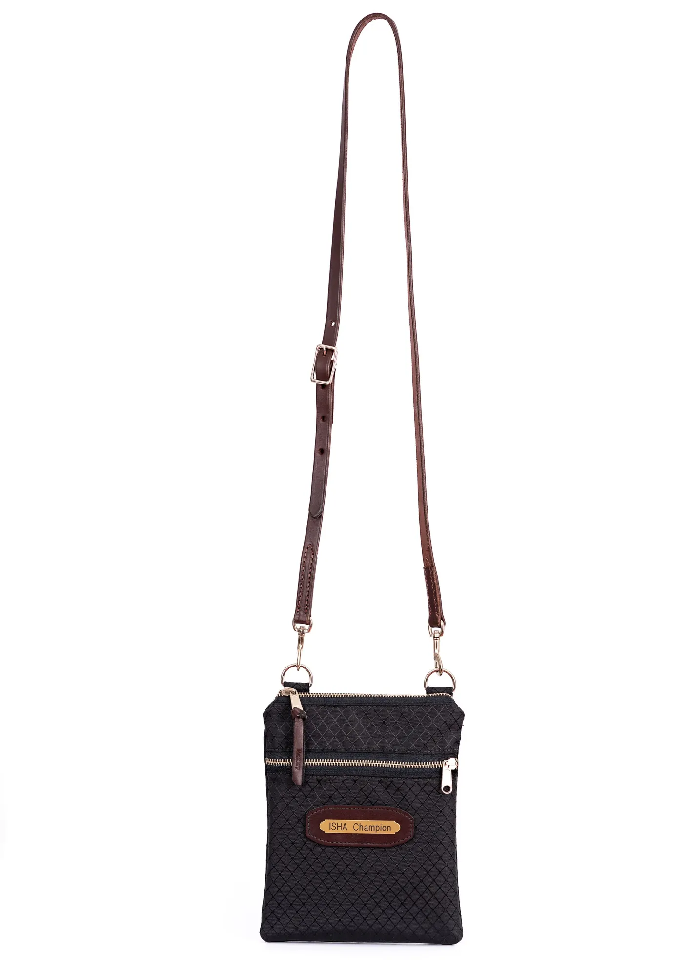 PERRIS LEATHER Perri’s® Champion Crossbody Bag with Leather Accents and Nameplate