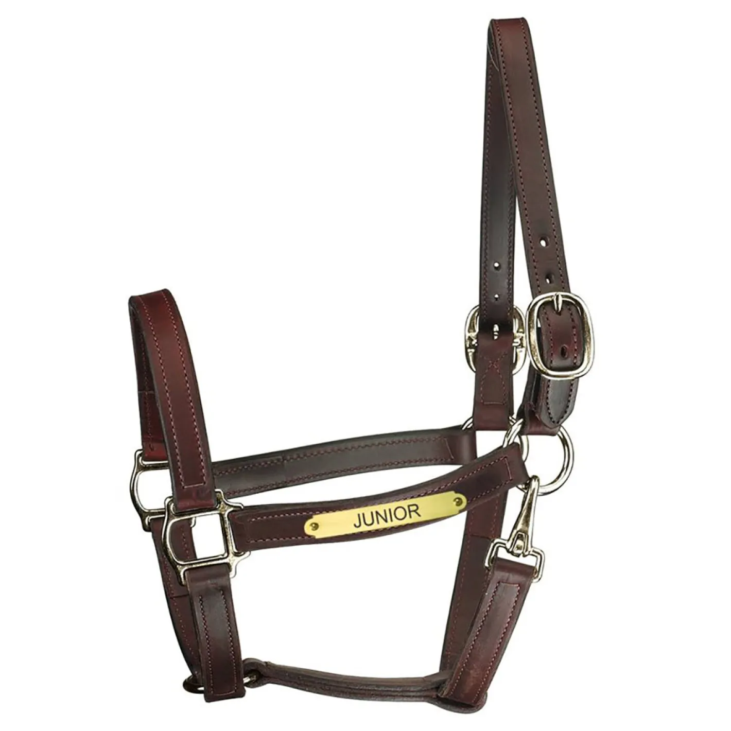 PERRIS LEATHER Perri’s® Track Style Leather Turnout Halter with Snap Throat and Nameplate