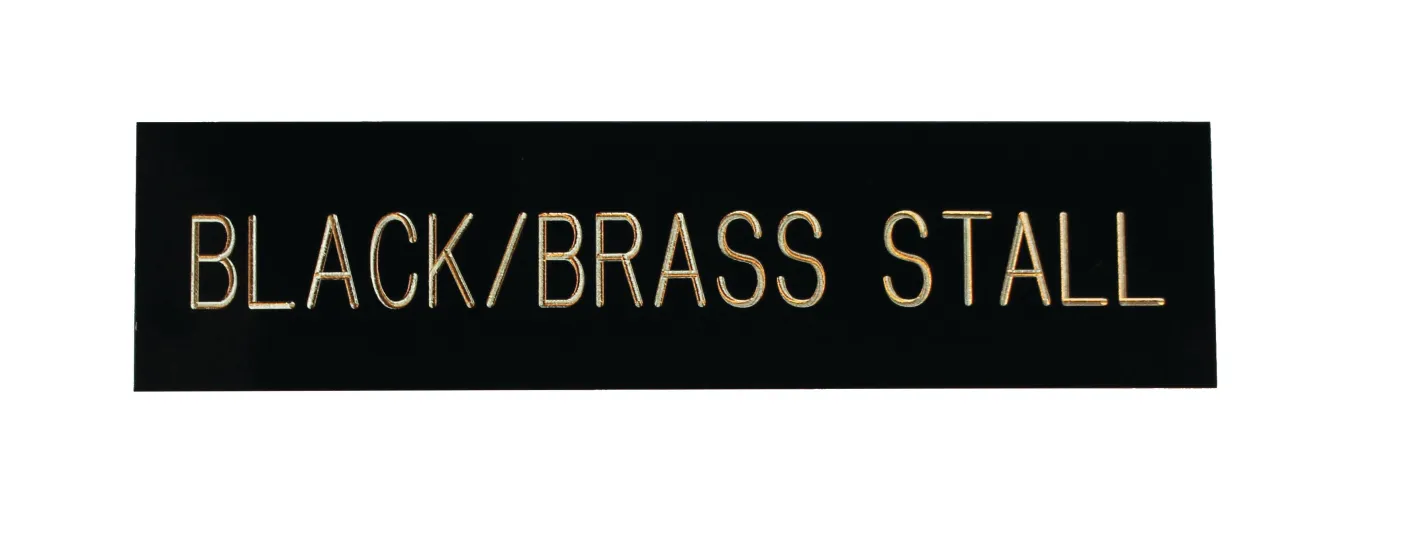 CRW Rectangular Black & Brass Stall Plate - 1 or 2 lines