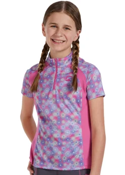 Kids KIRSCH Riding Sport™ Kids’ Airflow Quarter-Zip Print Short Sleeve Shirt