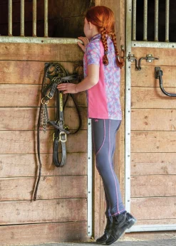 Kids KIRSCH Riding Sport™ Kids’ Airflow Quarter-Zip Print Short Sleeve Shirt