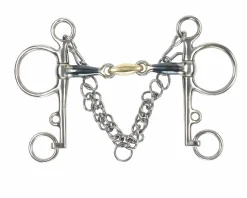 SHIRES EQUESTRIAN Shires Blue Sweet Iron Pelham Bit with Brass Lozenge