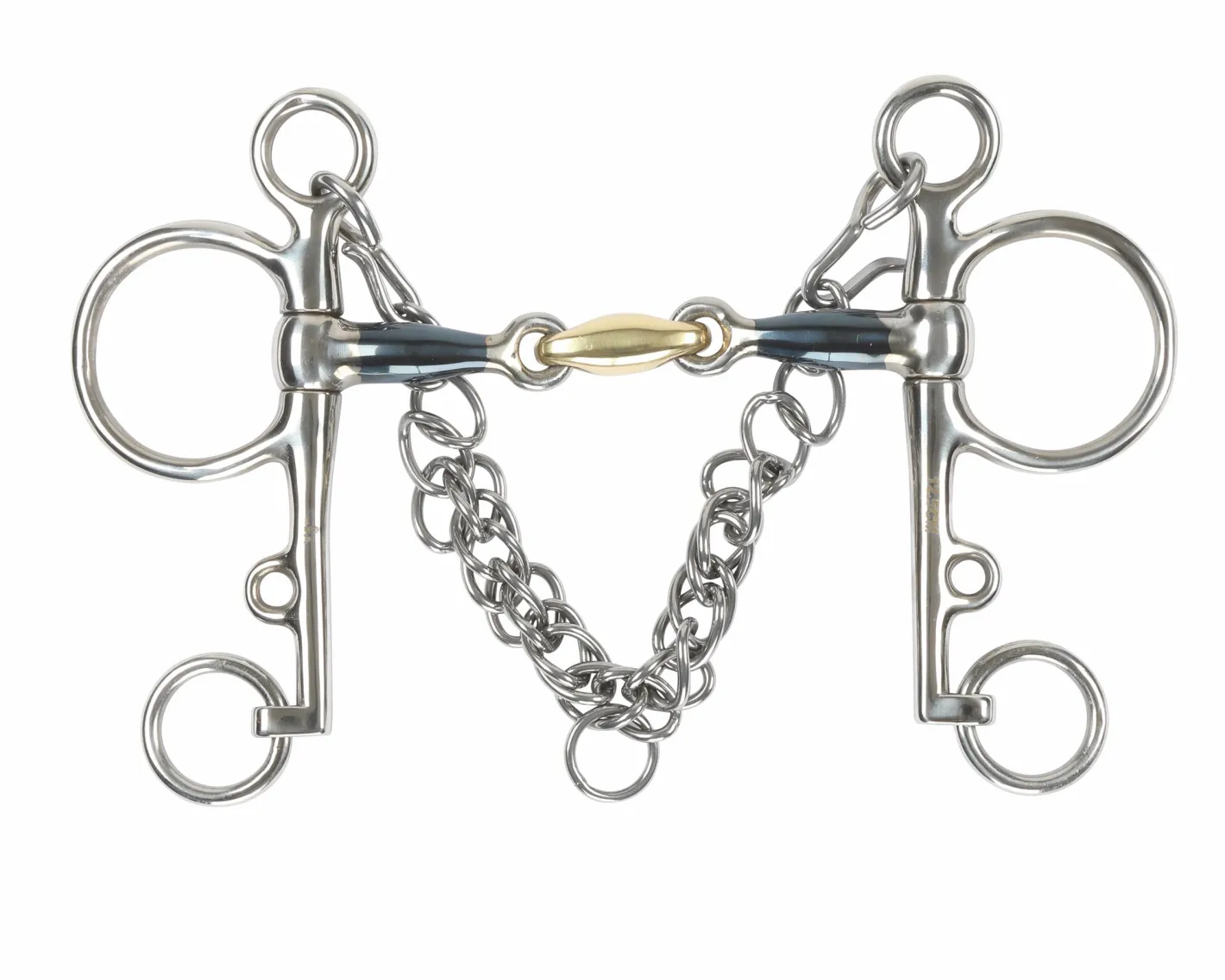 SHIRES EQUESTRIAN Shires Blue Sweet Iron Pelham Bit with Brass Lozenge