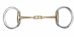SHIRES EQUESTRIAN Shires Brass Alloy Flat Ring Eggbutt Bit with Lozenge