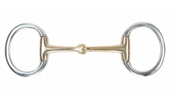 SHIRES EQUESTRIAN Shires Brass Alloy Flat Ring Jointed Eggbutt Bit