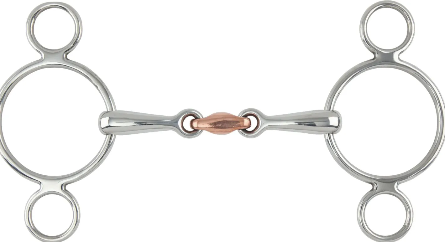 SHIRES EQUESTRIAN Shires Two-Ring Copper Lozenge Gag Bit