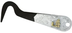 SHILOH STABLES TACK Showman® Brown Steel & Engraved Silver Hoof Pick