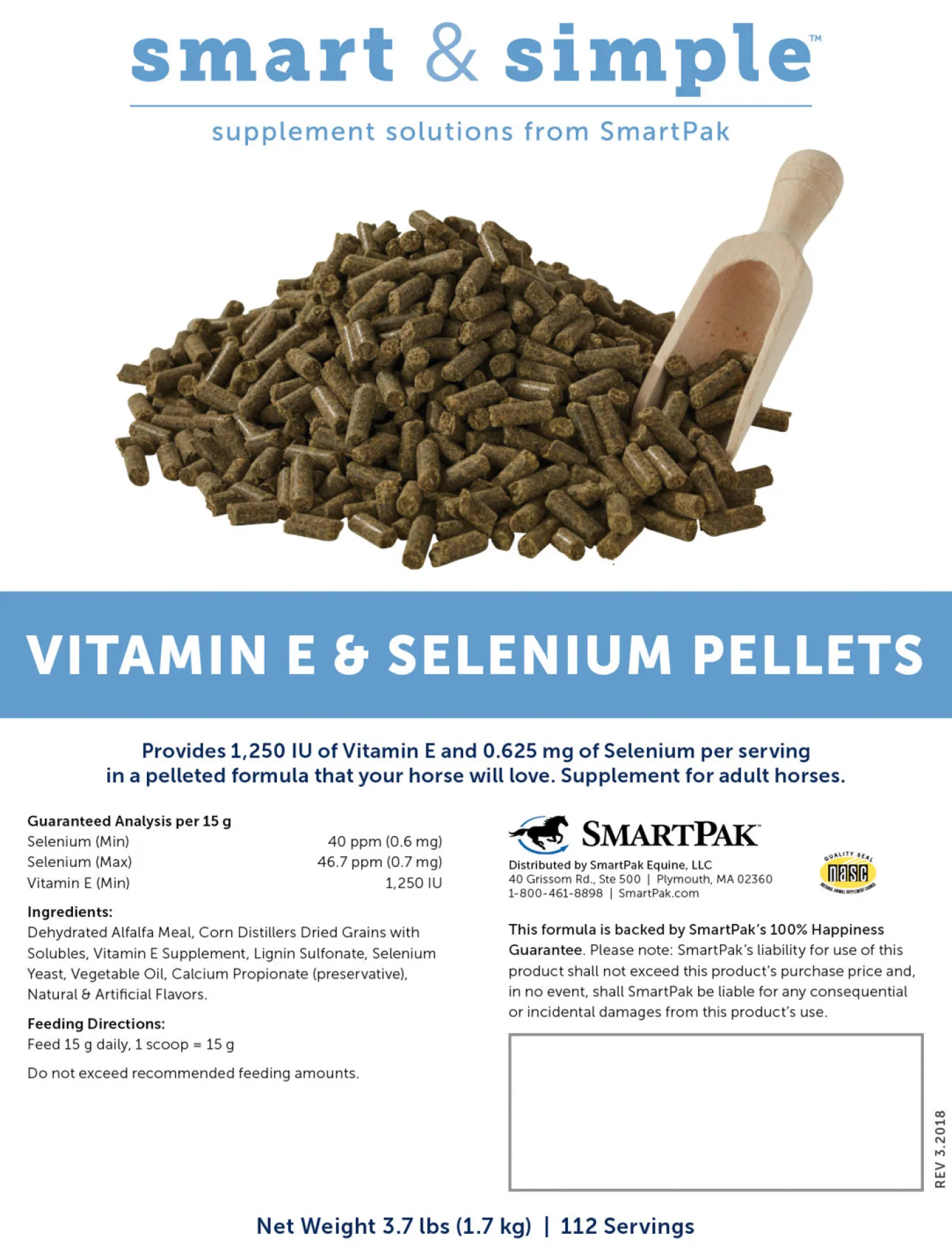 SMARTEQUINE ™ Smart & Simple Vitamin E & Selenium Pellets