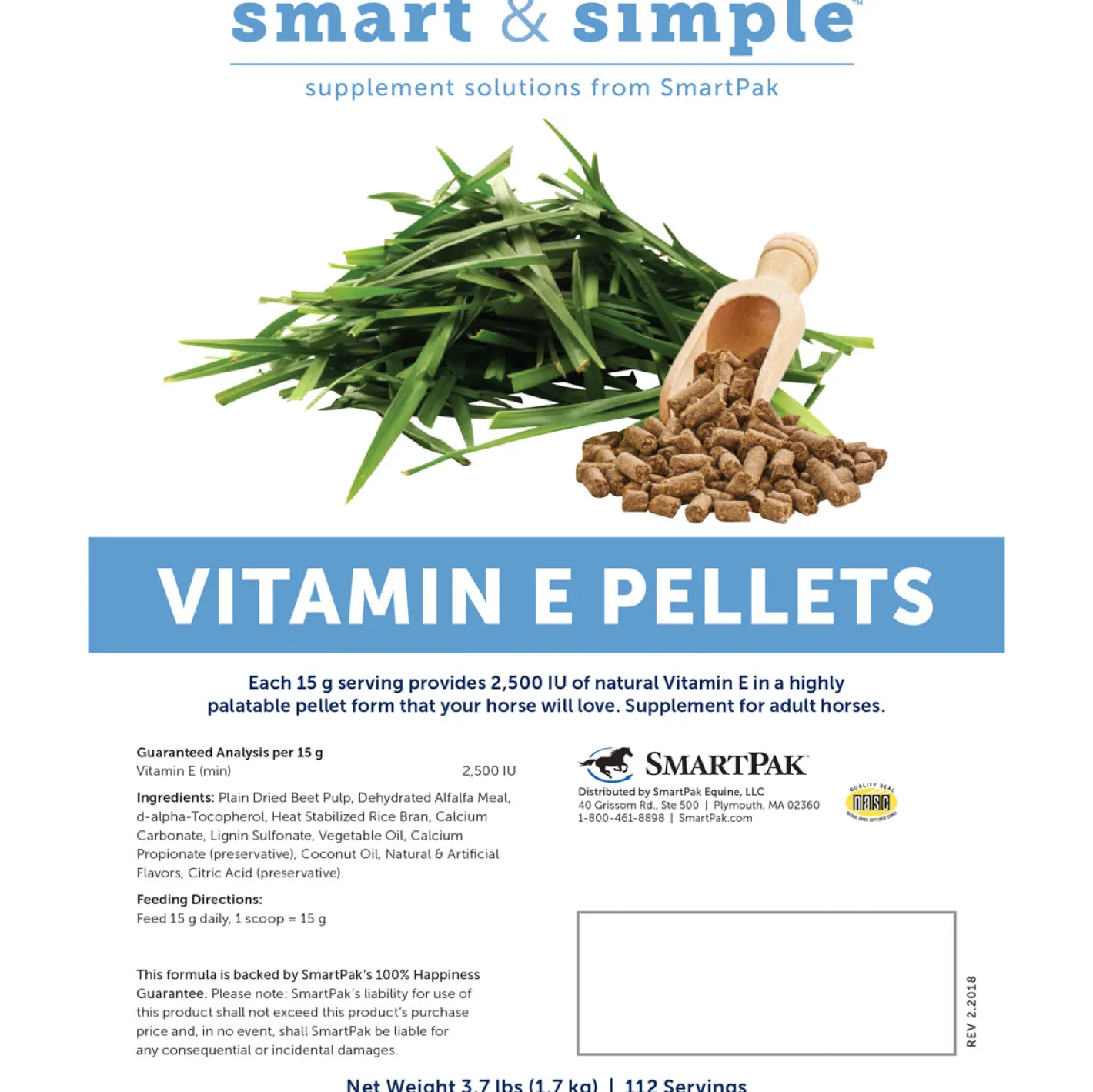 SMARTPAK SmartEquine™ Smart & Simple® Vitamin E Pellets - 3.7 lbs.