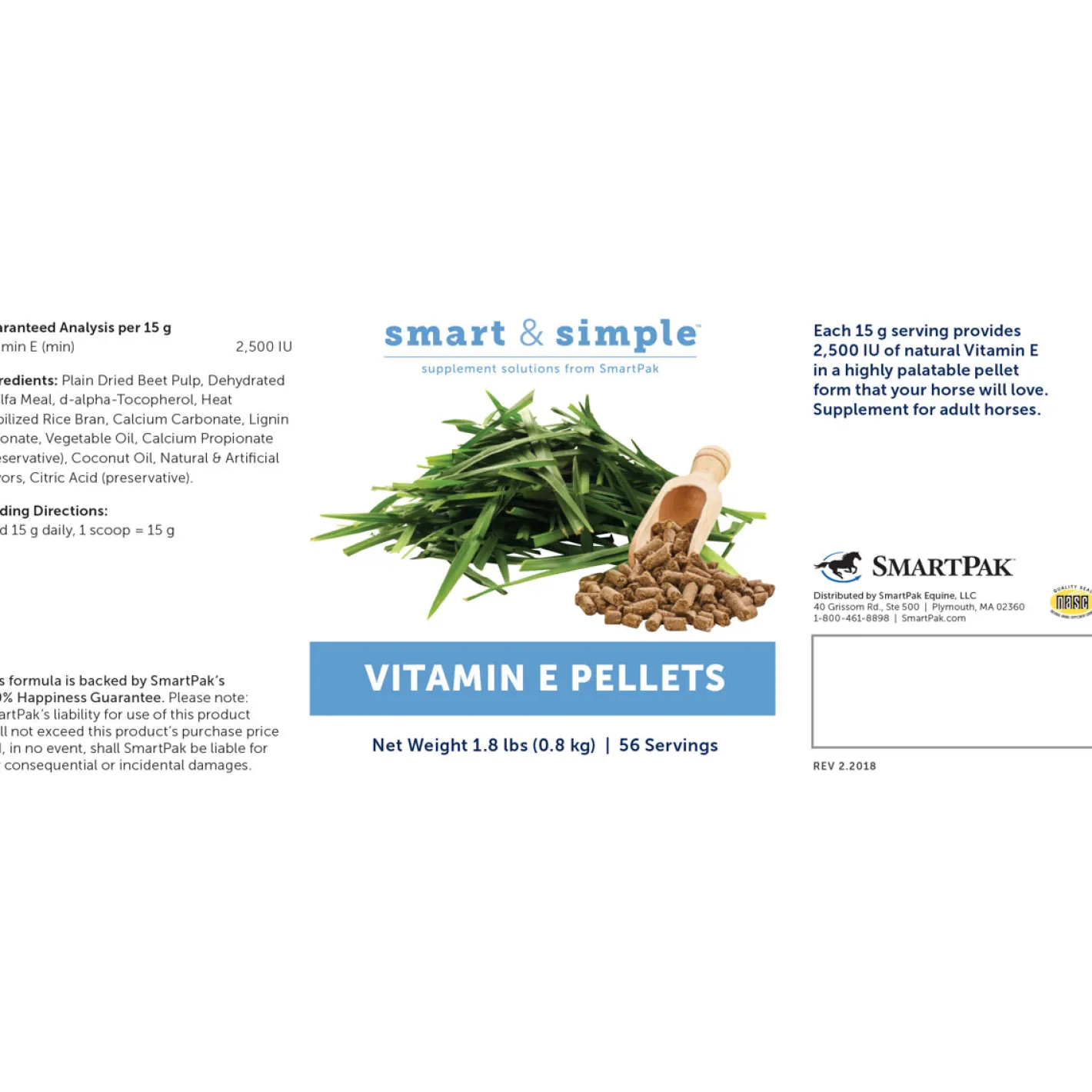SMARTPAK SmartEquine™ Smart & Simple® Vitamin E Pellets - 1.8 lbs.