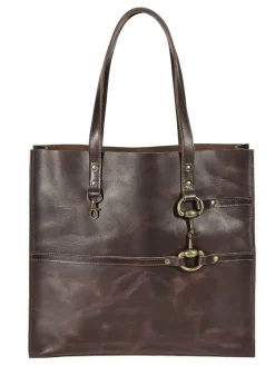 JPC EQUESTRIAN Snaffle Bit Leather Tote Bag