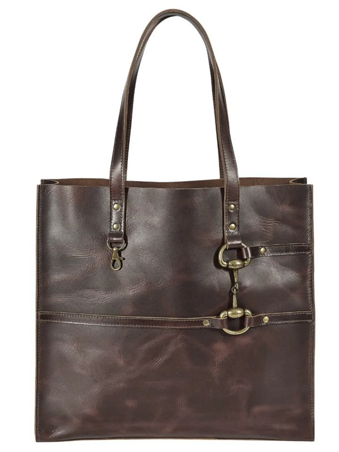 JPC EQUESTRIAN Snaffle Bit Leather Tote Bag