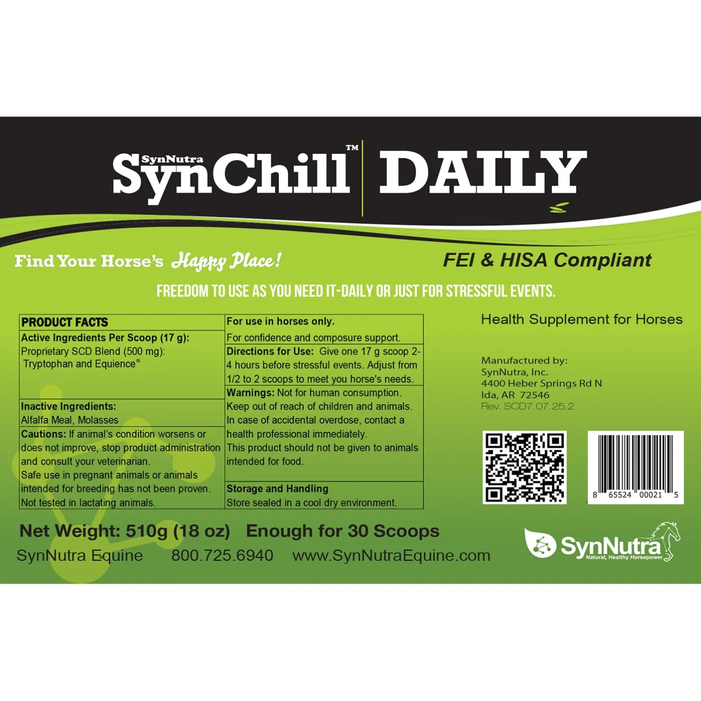SYNNUTRA EQUINE ® SynChill™ Daily