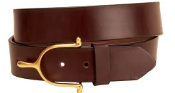 TORY LEATHER 1 1/2" Belt with Solid Brass Spur Buckle