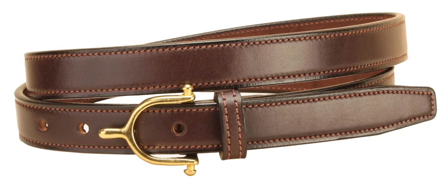 TORY LEATHER ¾" Brass Spur Buckle Belt