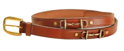 TORY LEATHER 1" Snaffle Bit Belt with Brass Snaffle Bits & Buckle