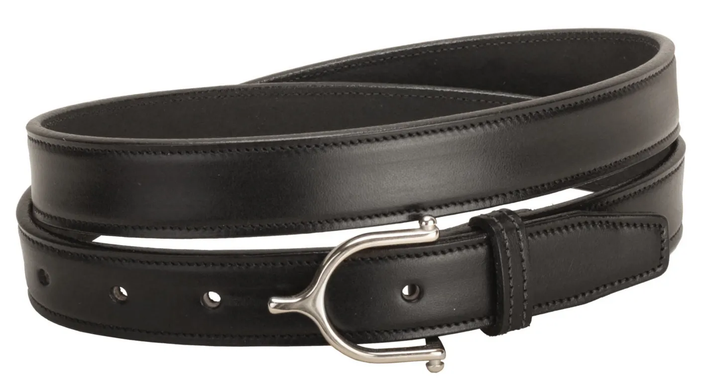 TORY LEATHER 1" Stitched Belt with Stainless Steel Spur Buckle
