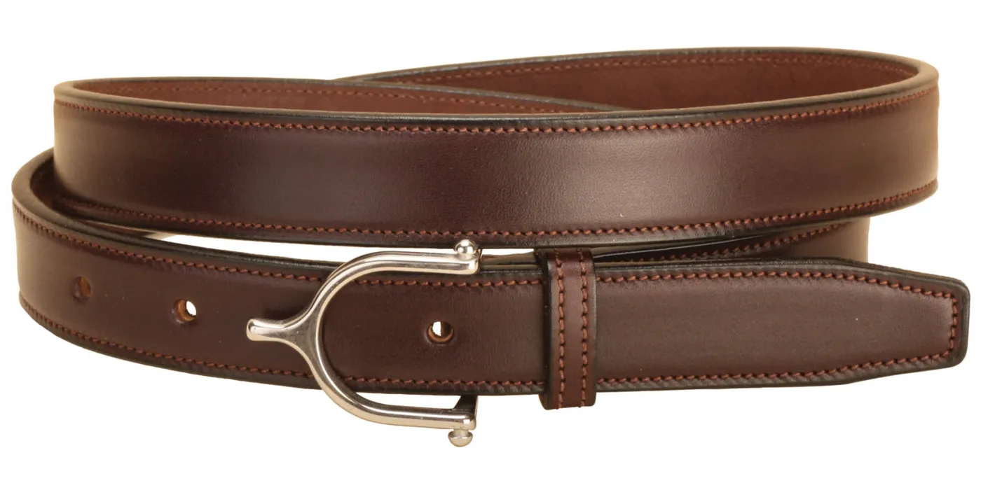 TORY LEATHER 1" Stitched Belt with Stainless Steel Spur Buckle