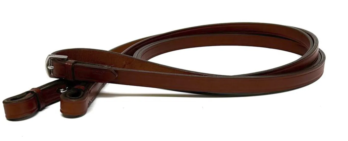 TORY LEATHER Company 5/8" x 60" Plain Reins with Hook Stud Bit Ends
