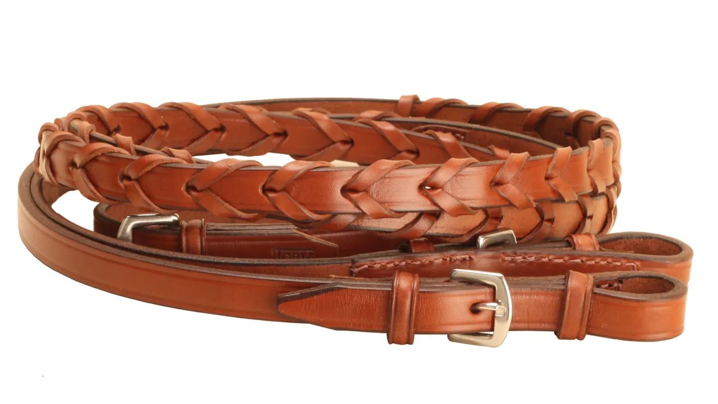 TORY LEATHER Company 5/8" x 54" Laced Reins with Buckle Bit Ends