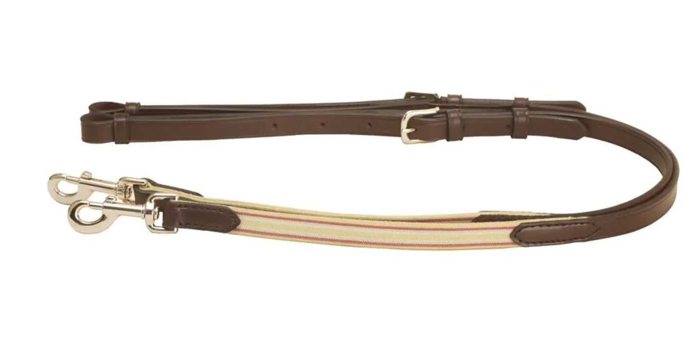 TORY LEATHER Company Bridle Leather 3/4" Side Reins with Elastic
