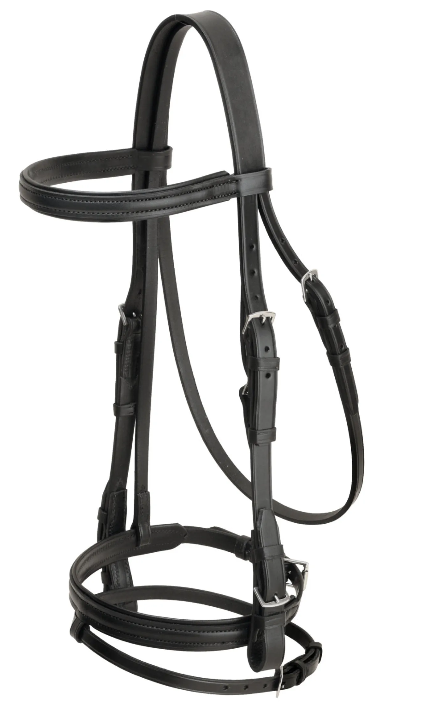 TORY LEATHER Company Deluxe Padded Dressage Bridle with Buckle Bit Ends