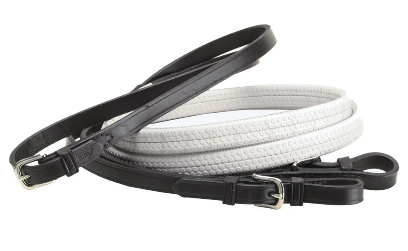TORY LEATHER Company Rubber Grip Leather Reins with Buckle Ends