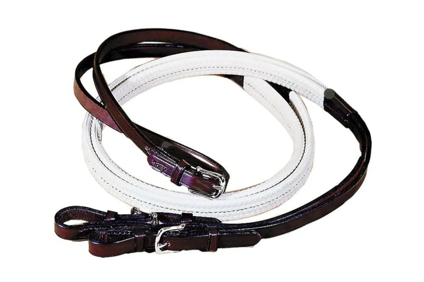 TORY LEATHER Company Rubber Grip Leather Reins with Buckle Ends