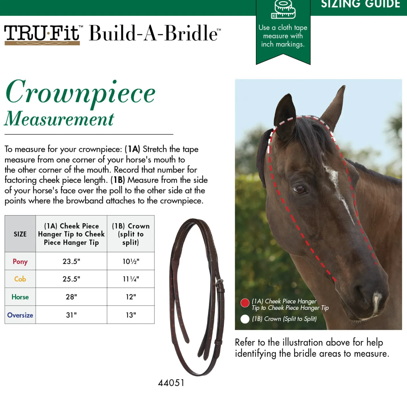 KINGS INTERNATIONAL TRU-Fit™ Build-A-Bridle™ Crownpiece
