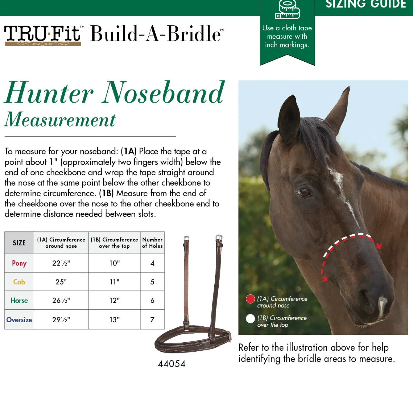 KINGS INTERNATIONAL TRU-Fit™ Build-A-Bridle™ Fancy-Stitched Hunter Noseband