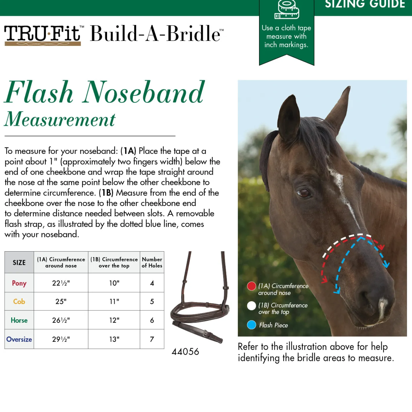 KINGS INTERNATIONAL TRU-Fit™ Build-A-Bridle™ Flash Noseband