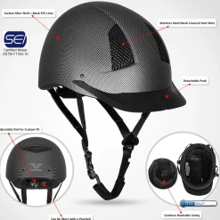 JPC EQUESTRIAN TuffRider® Starter Carbon Fiber Print Helmet